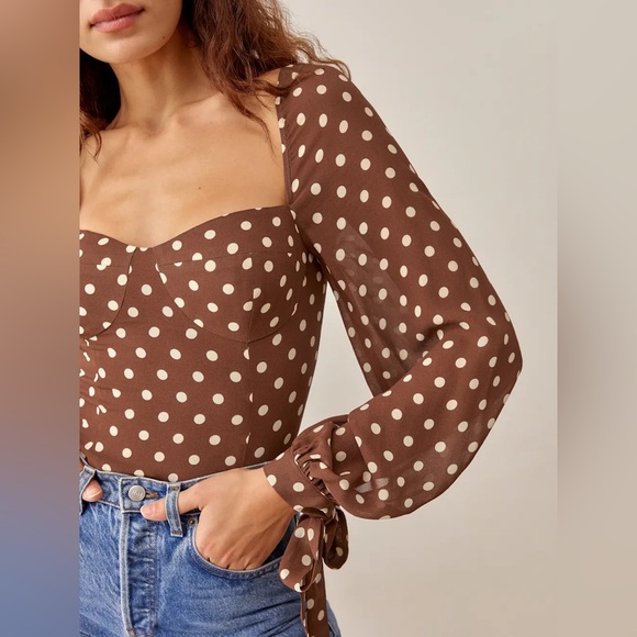 Reformation Sawtelle Top Au Lait - Size 2 NWOTs! - Picture 4 of 13